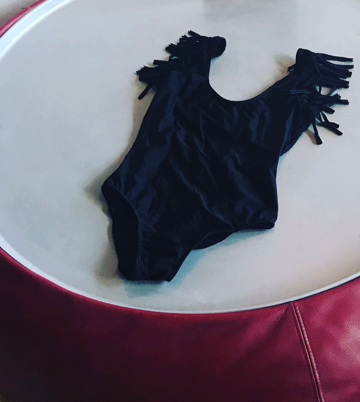 HONEY DIP one piece fringe BLACK