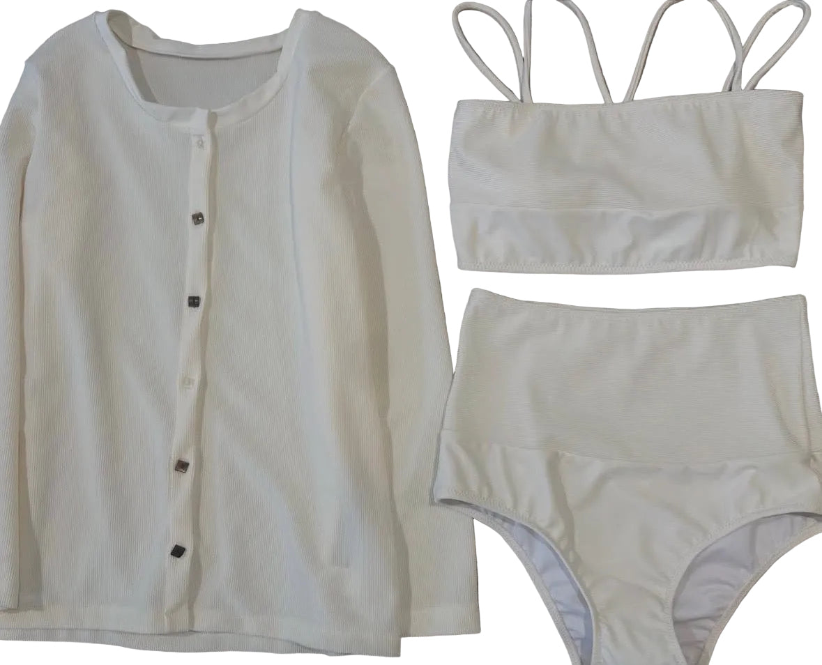 rash guard rib cardigan milk