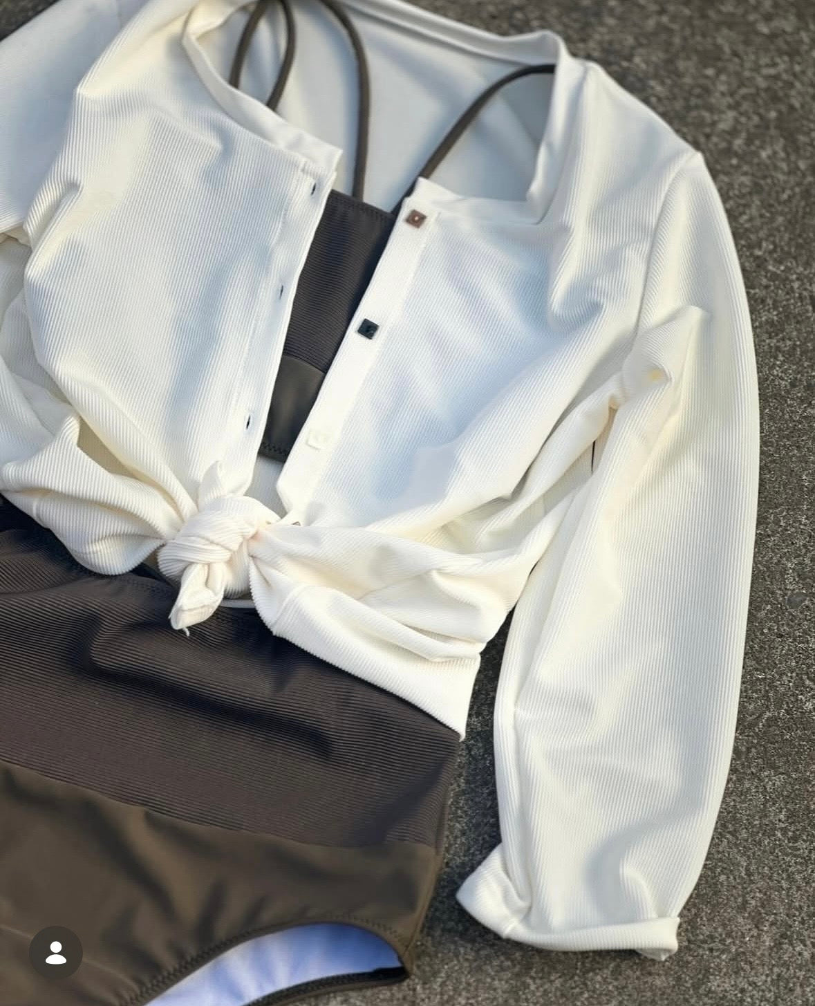 rash guard rib cardigan milk