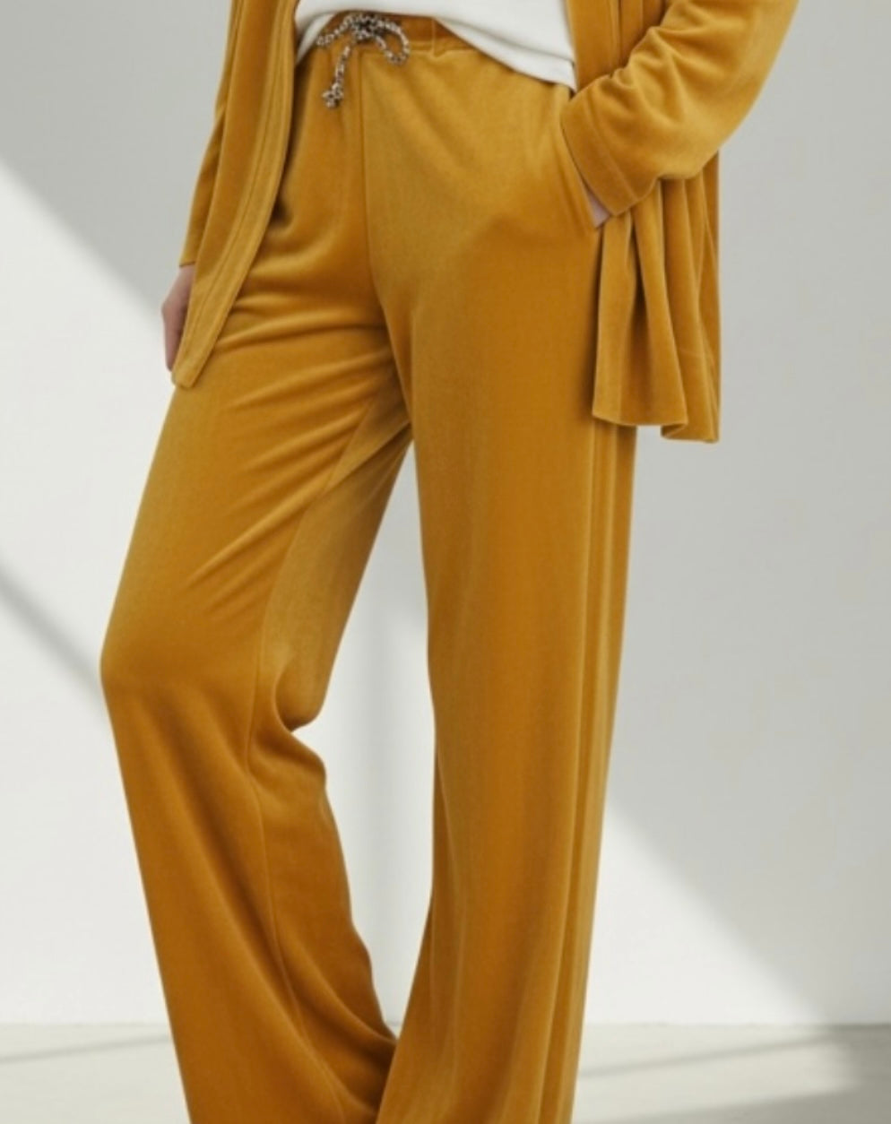 relax wear velor  yellow pants