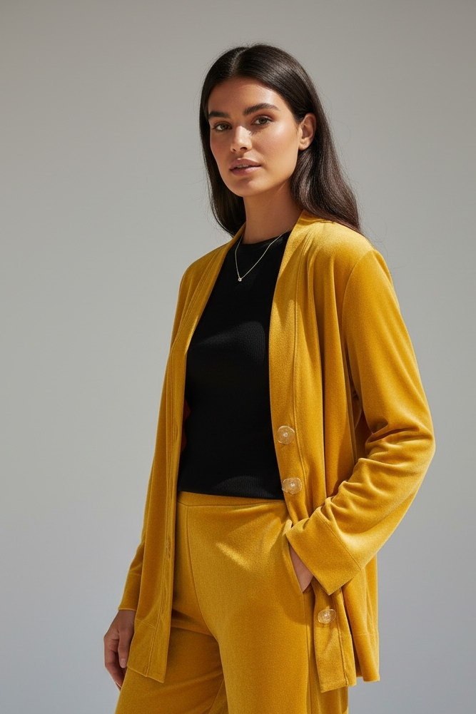 relax wear velor  yellow pants